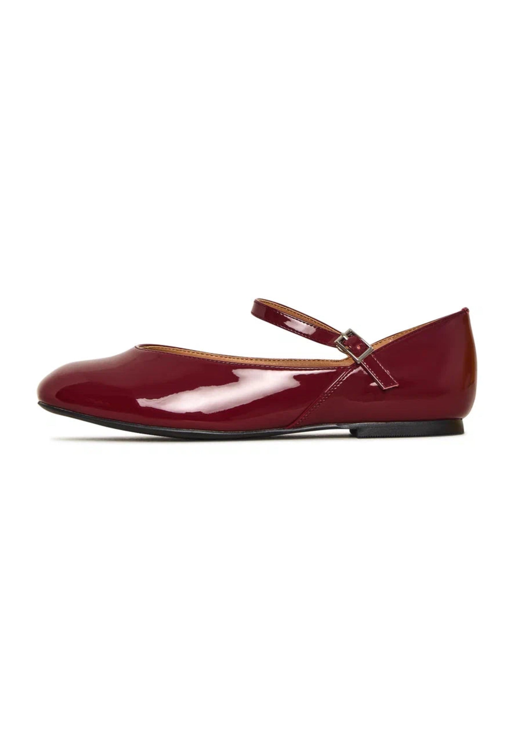 Patent Mary Jane Flats - Bordeaux