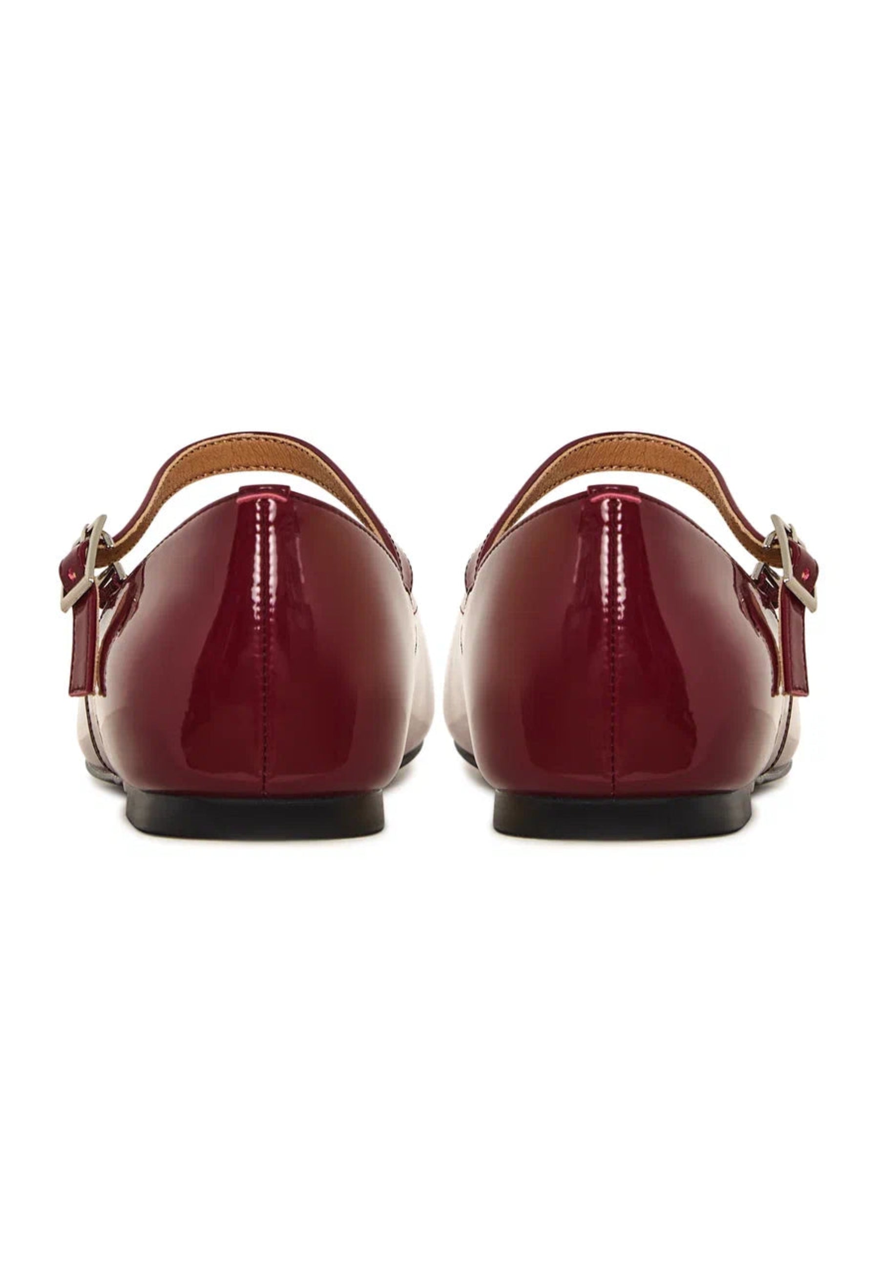 Patent Mary Jane Flats - Bordeaux