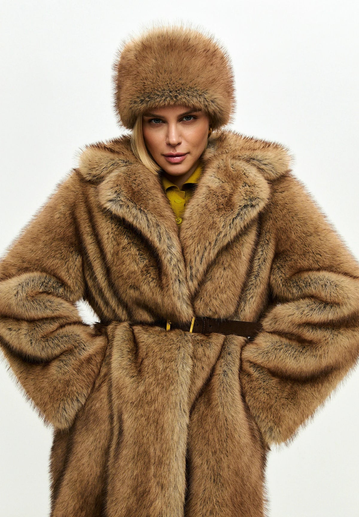 Faux Fur Hat – Brown