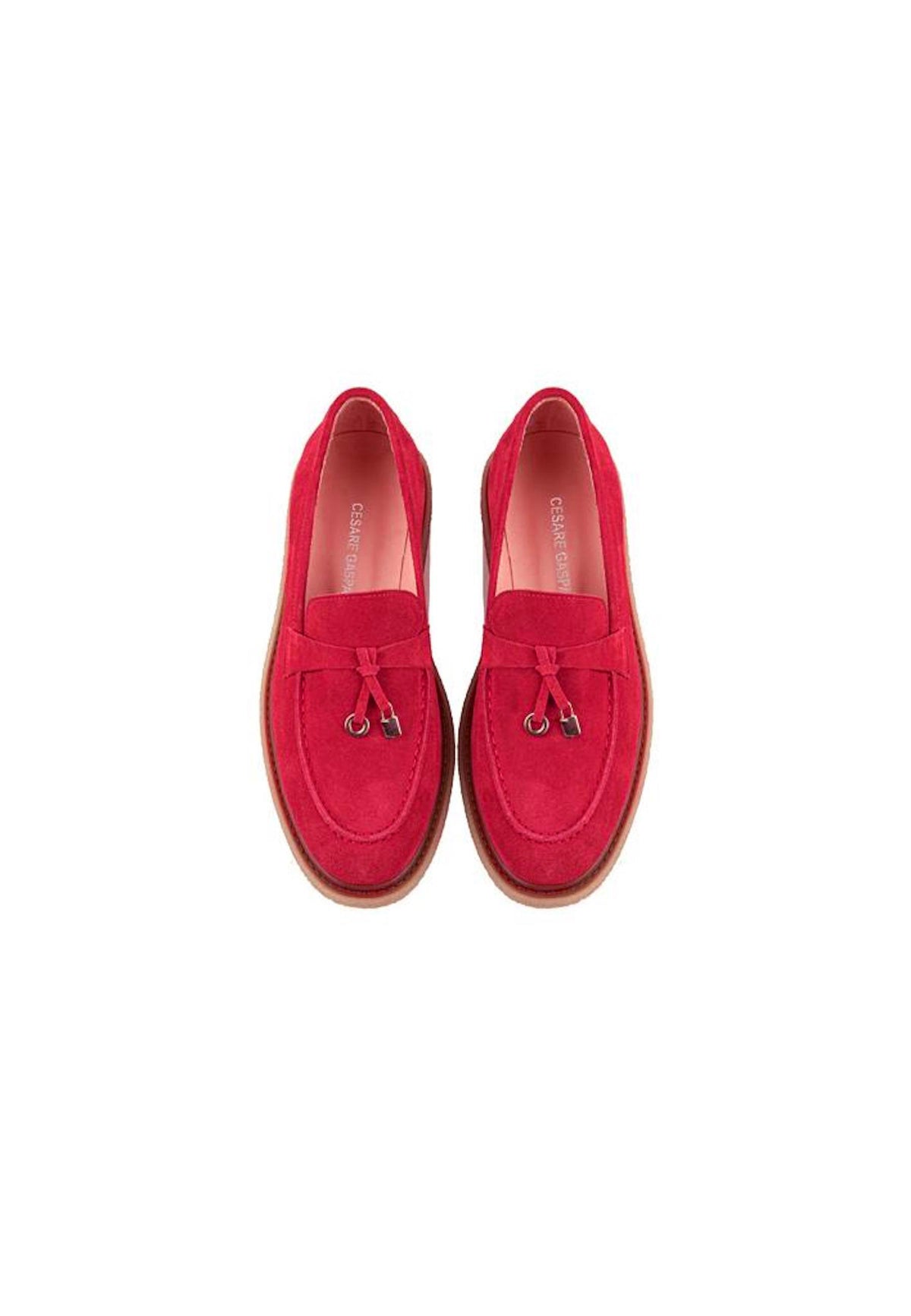 Scarlet loafers i ruskind med kvaster