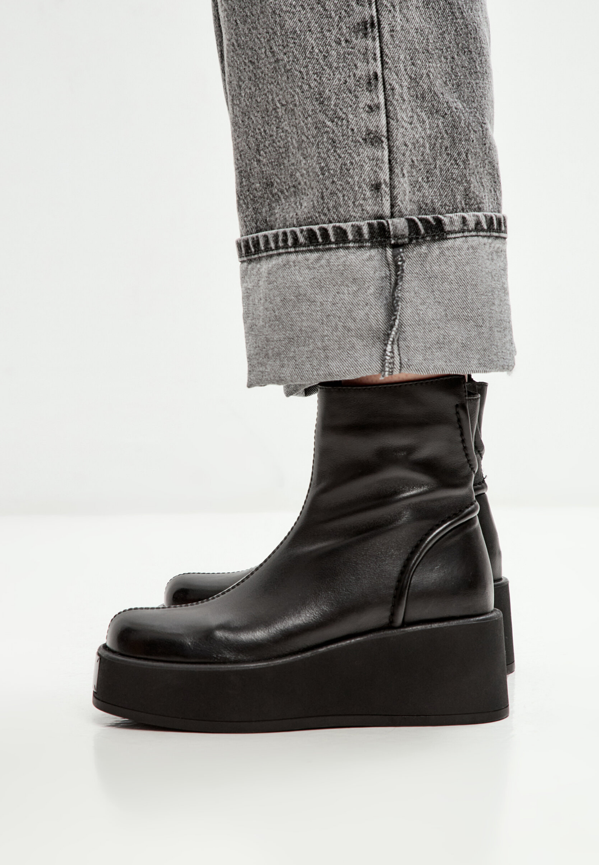 Modern Lift Leather Wedge Boots