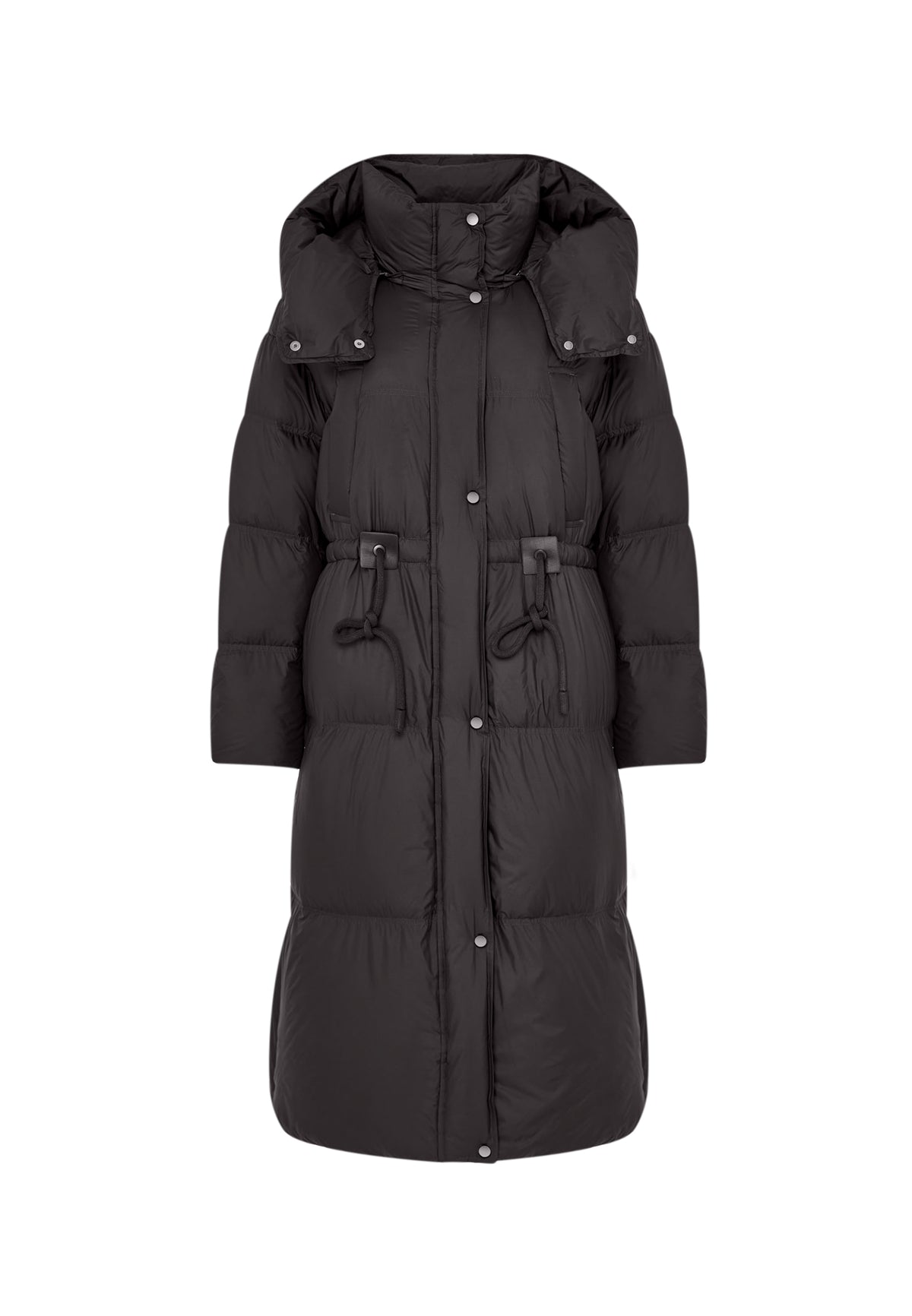 Piumino oversize con cappuccio – Nero