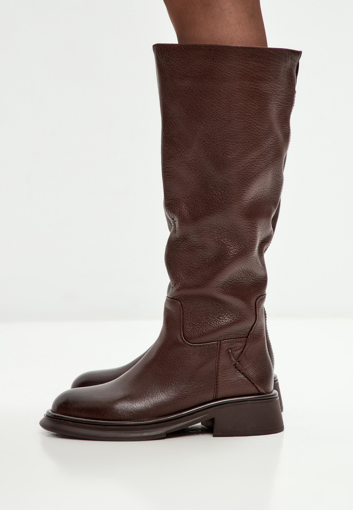 Sculpted Silhouette Riding Boot - Brown
