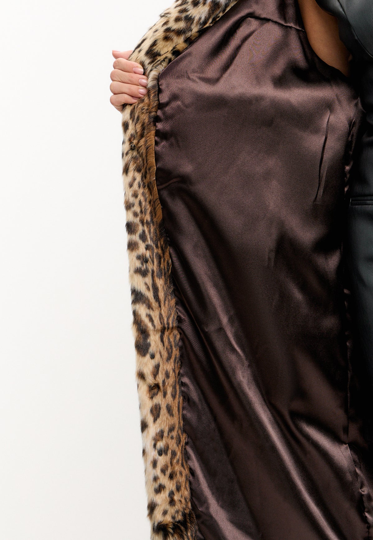 Cappotto maxi in pelliccia sintetica – Leopardo