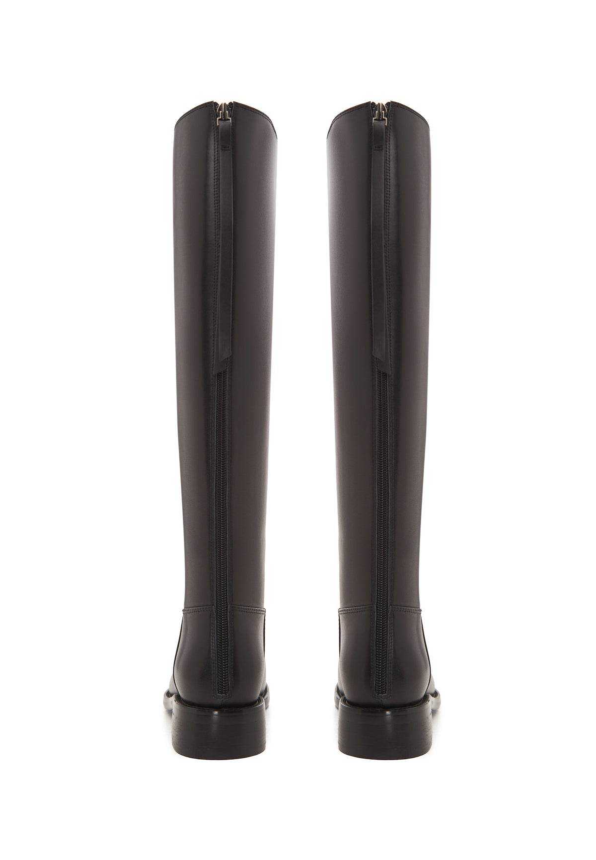 Kniehohe Reitstiefel aus Leder – Schwarz