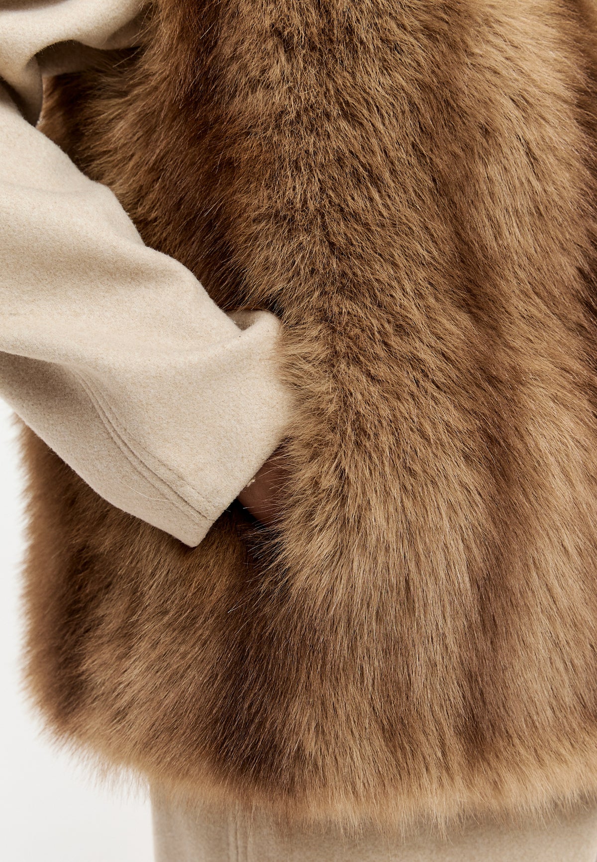 Blazer gilet en fausse fourrure