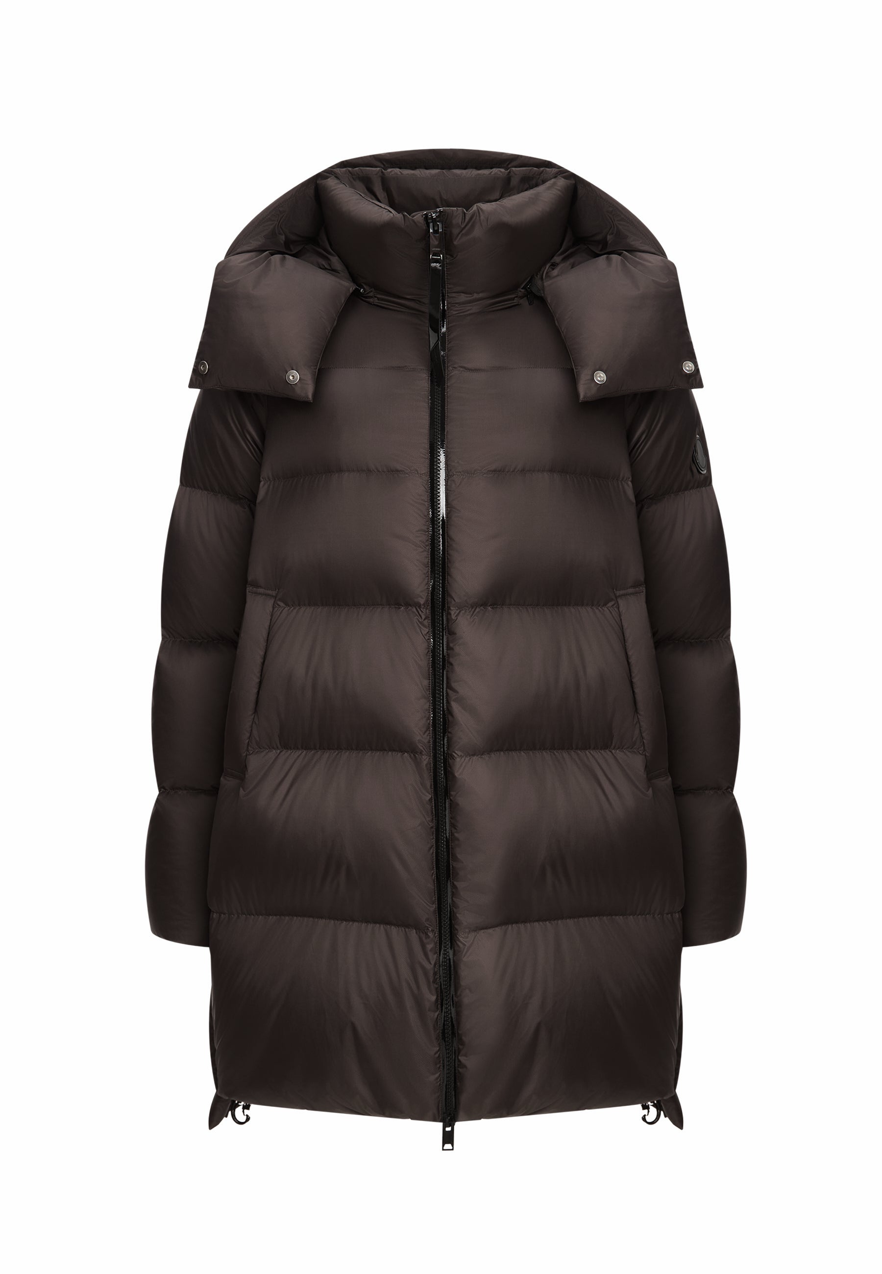 Doudoune oversize à capuche en duvet – Marron