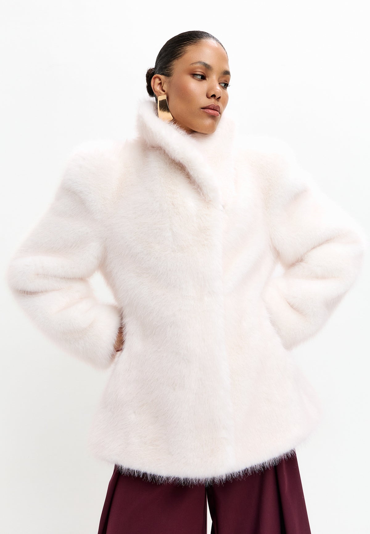 Veste en fausse fourrure – Perle