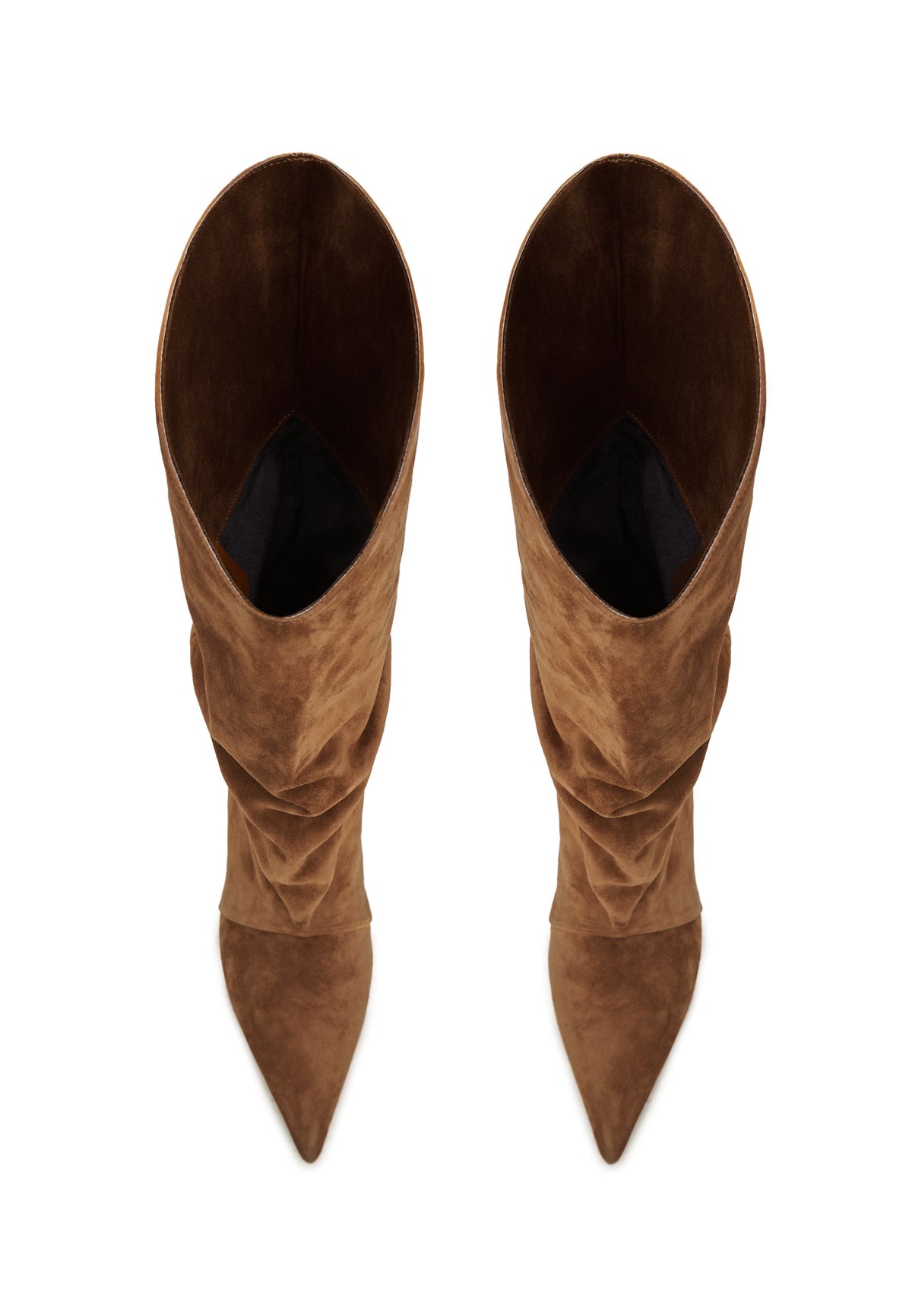 Botki na obcasie typu kitten heel – Brązowe