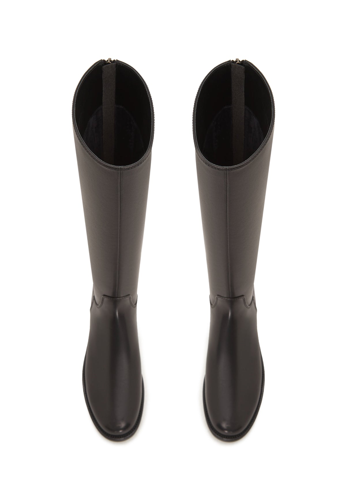 Kniehohe Reitstiefel aus Leder – Schwarz