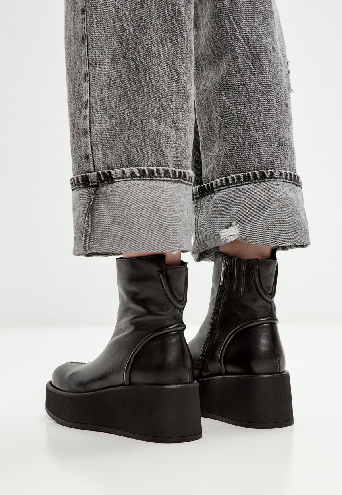 Modern Lift Leather Wedge Boots