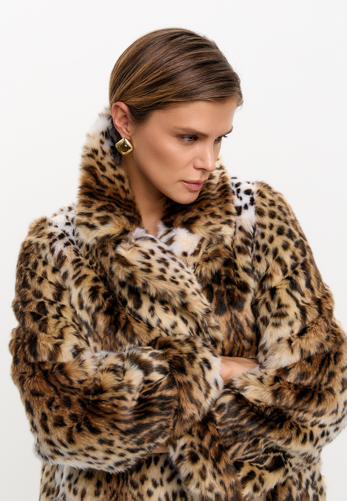 Cappotto maxi in pelliccia sintetica – Leopardo
