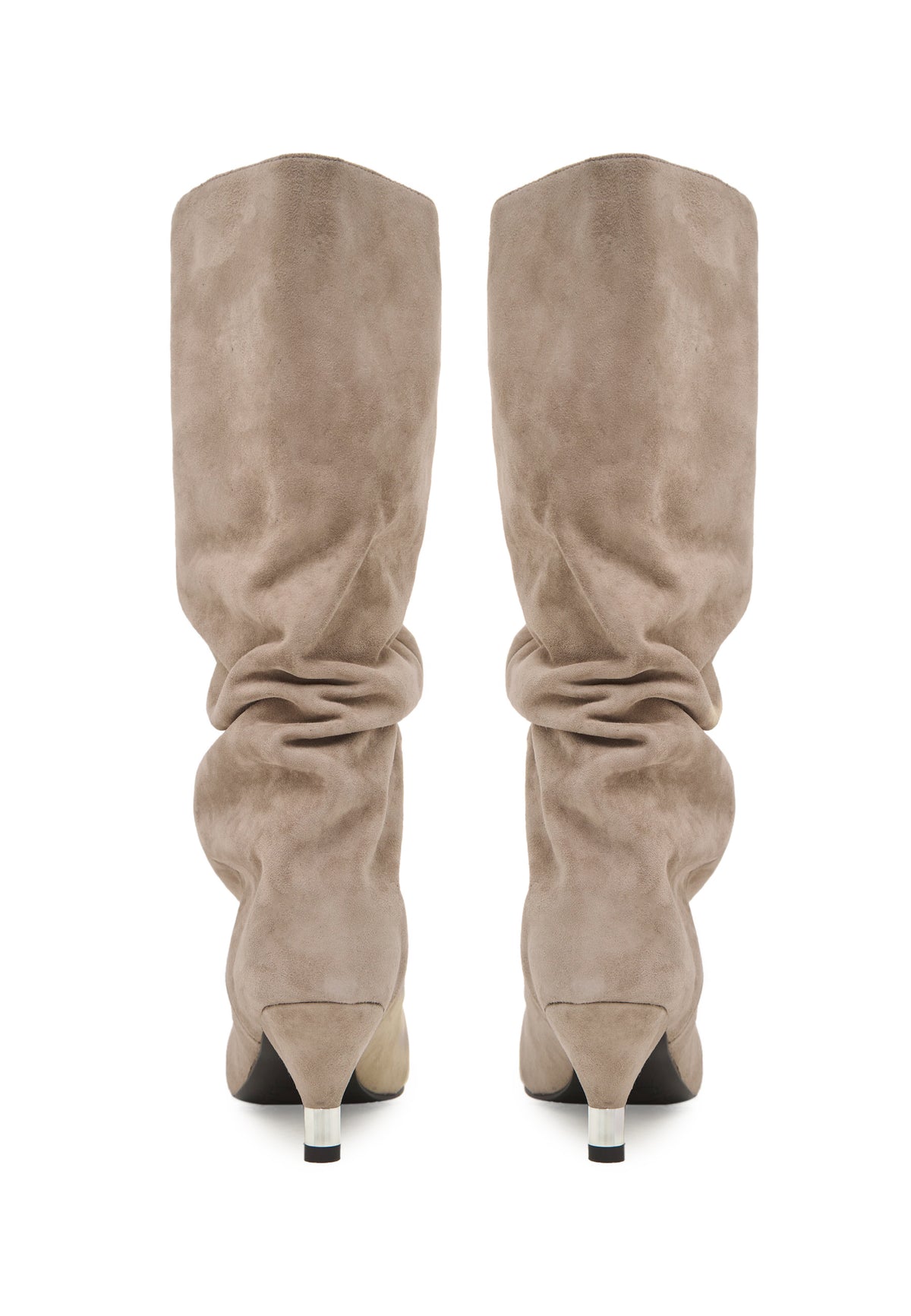 Botki na obcasie typu kitten heel – Beżowe