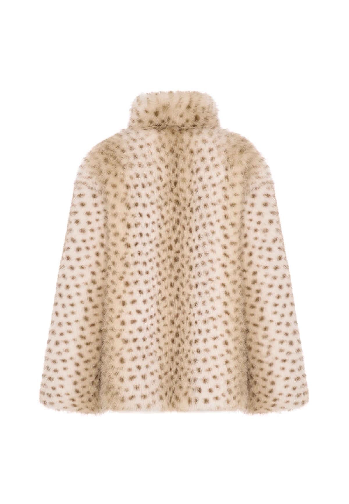 Cropped jas van imitatiebont – Beige
