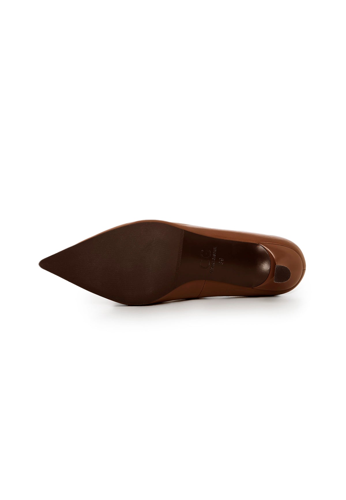 Escarpins à talon kitten en cuir à bout pointu – Beige