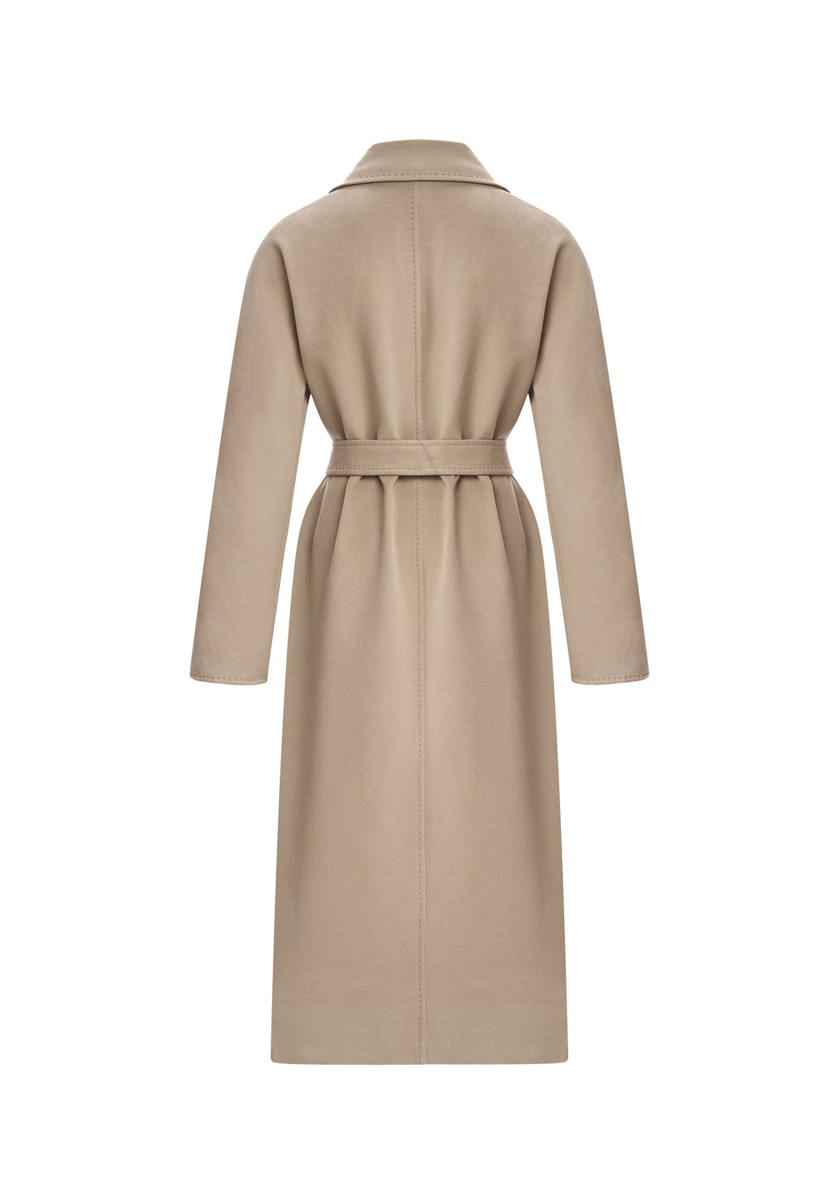 Belted Double-Breasted Coat - Milky