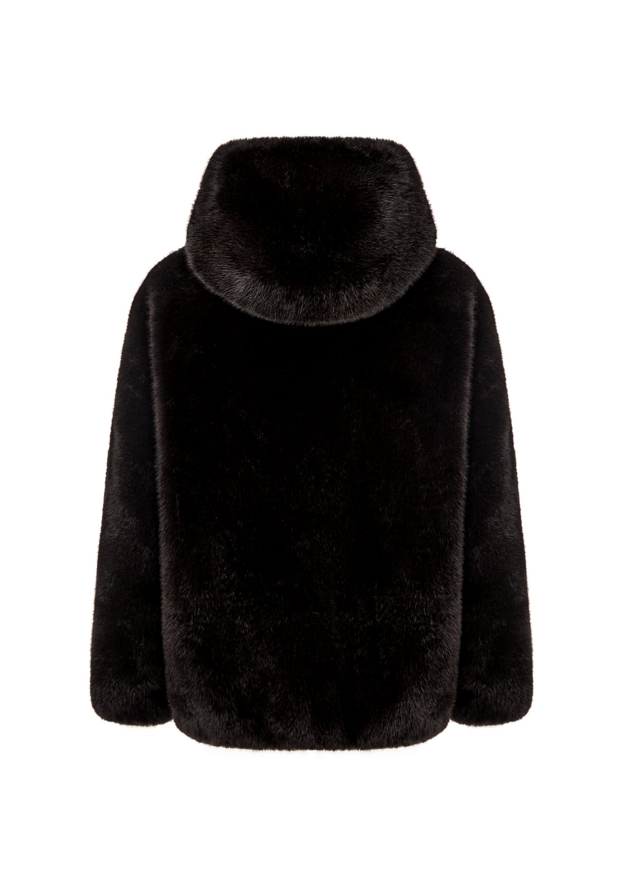Veste à capuche en fausse fourrure Reyna – Chocolat