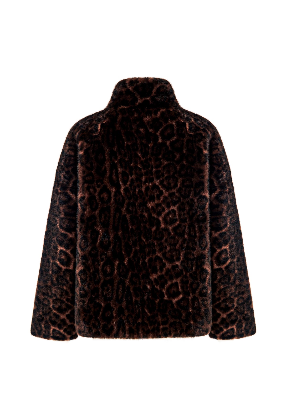 Jacke aus Veloursimitat mit Reißverschluss – Leopard