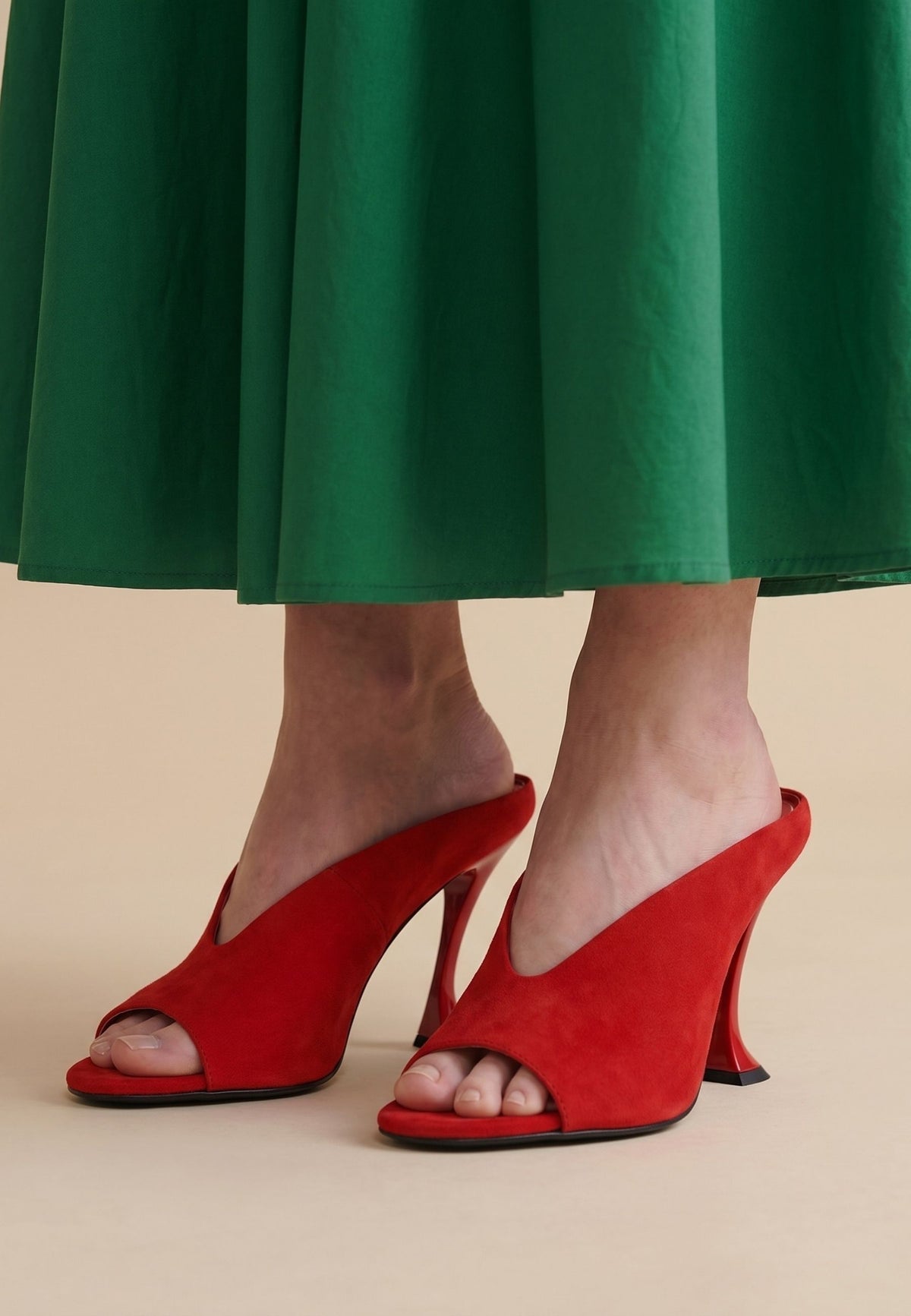 Mules de ante con tacón