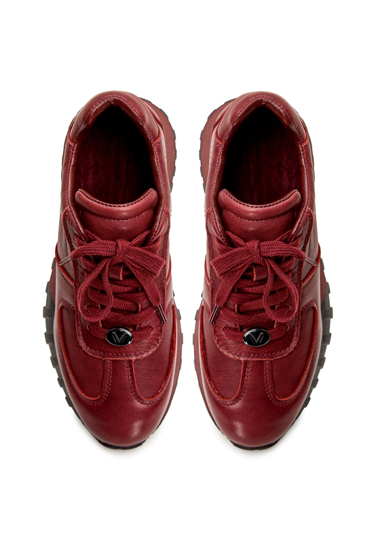 Zapatillas de piel acharolada – burdeos
