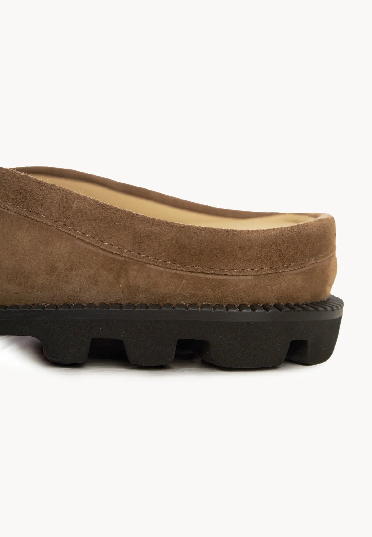 Trail Ease Suede Mules – Light Brown