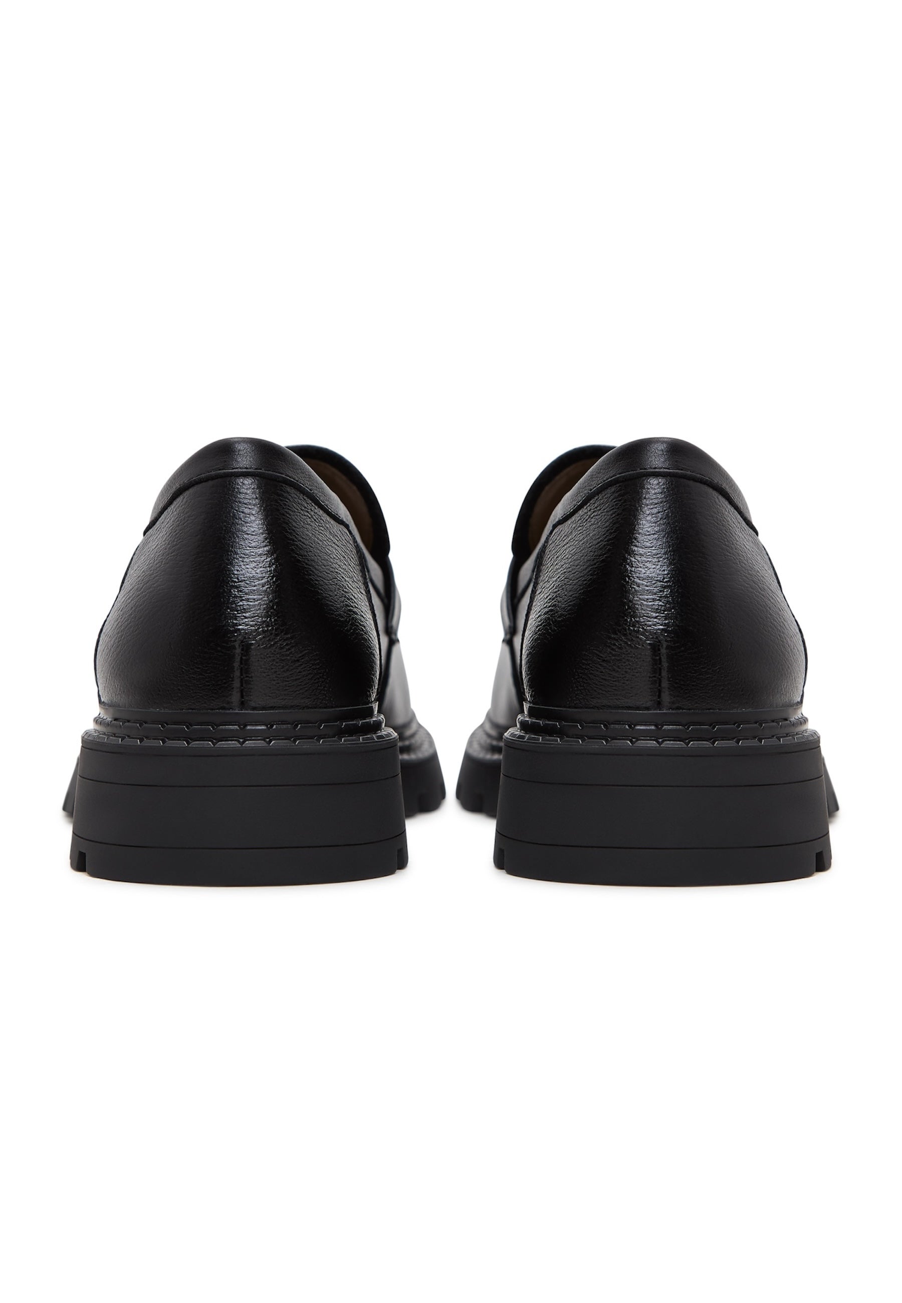 Leather Block Heeled Loafers