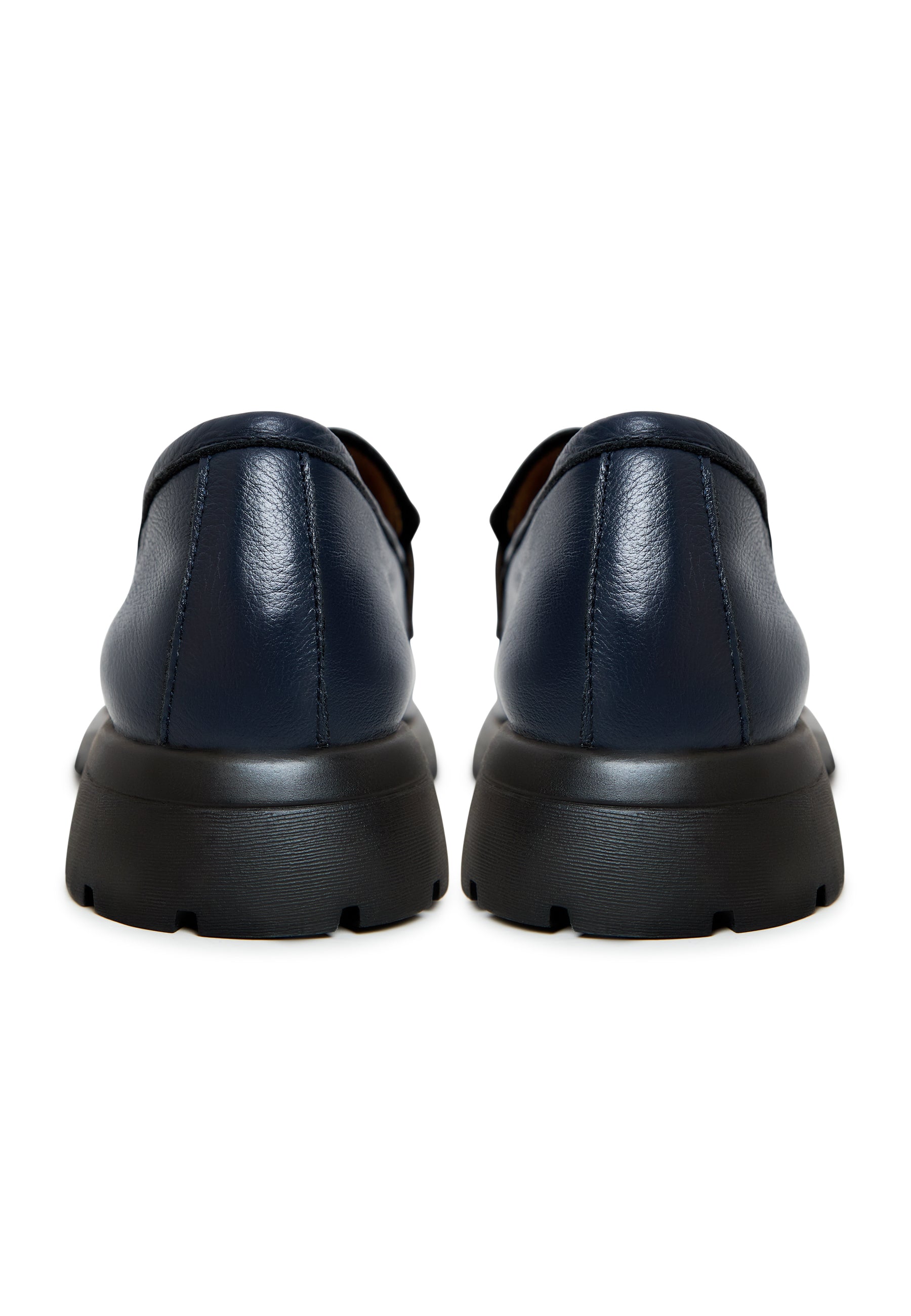 Leather Platform Loafers - Blue