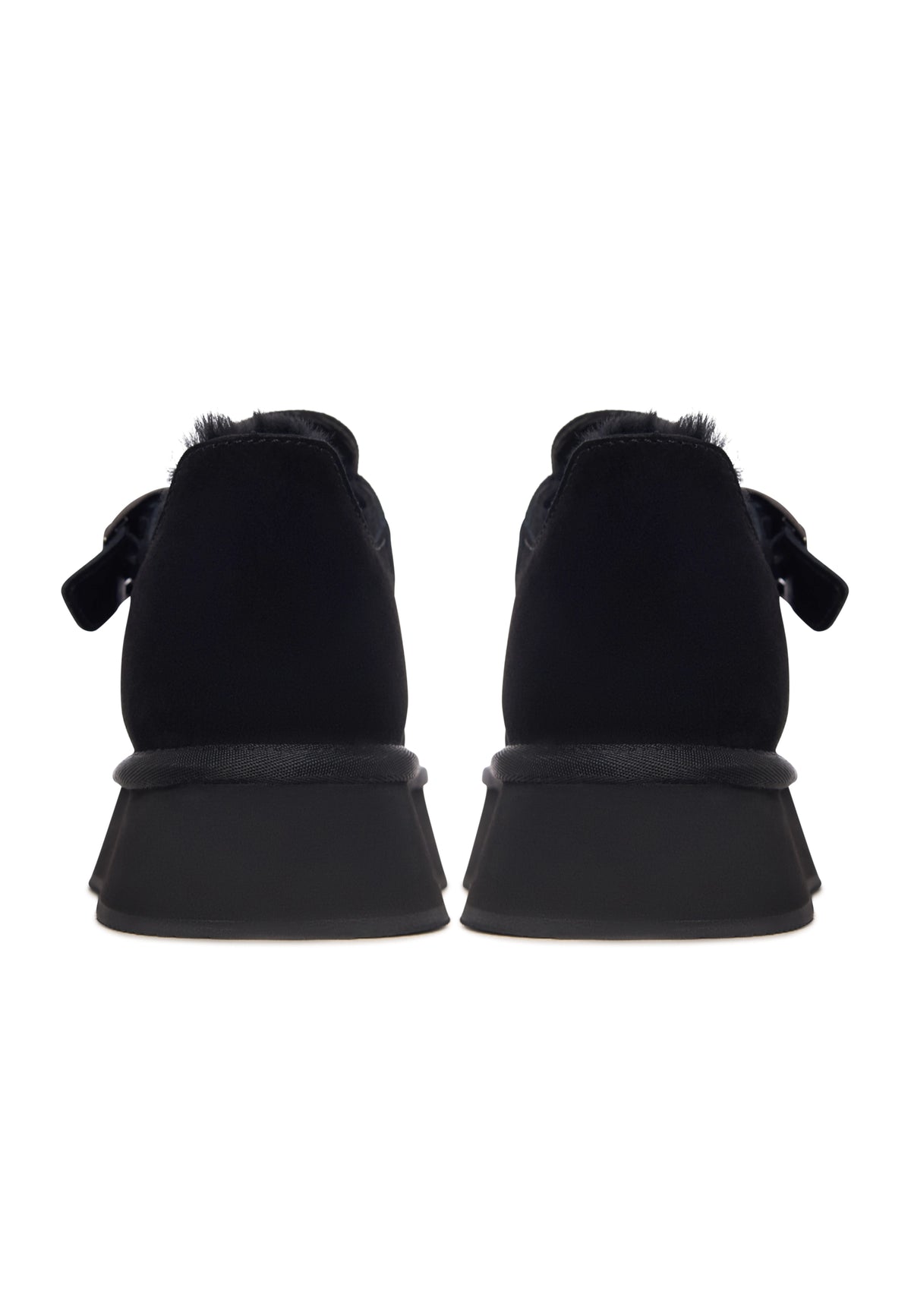 Cocoa Buckle Shearling Loafer - Black