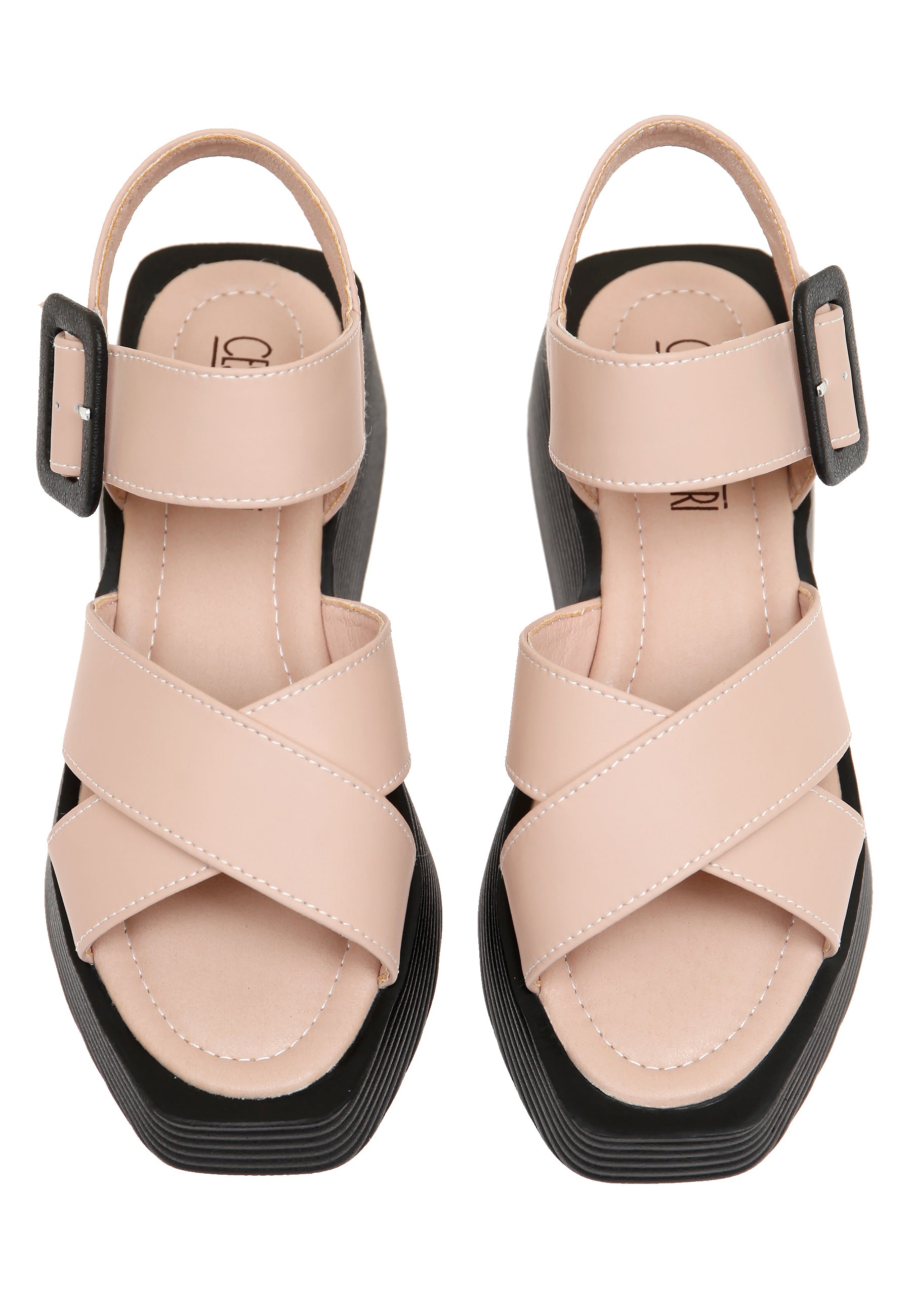 Blush Pink Platform Sandals – Comfortable Leather Summer Footwear