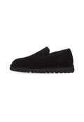 Slip-on loafers i mocka med fårskinnsfoder – Svart