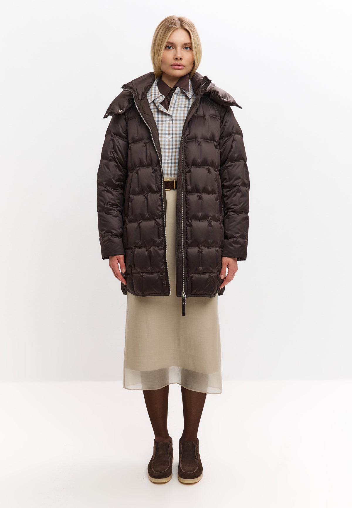 Wool Step High loafers van wol – Donkerbruin