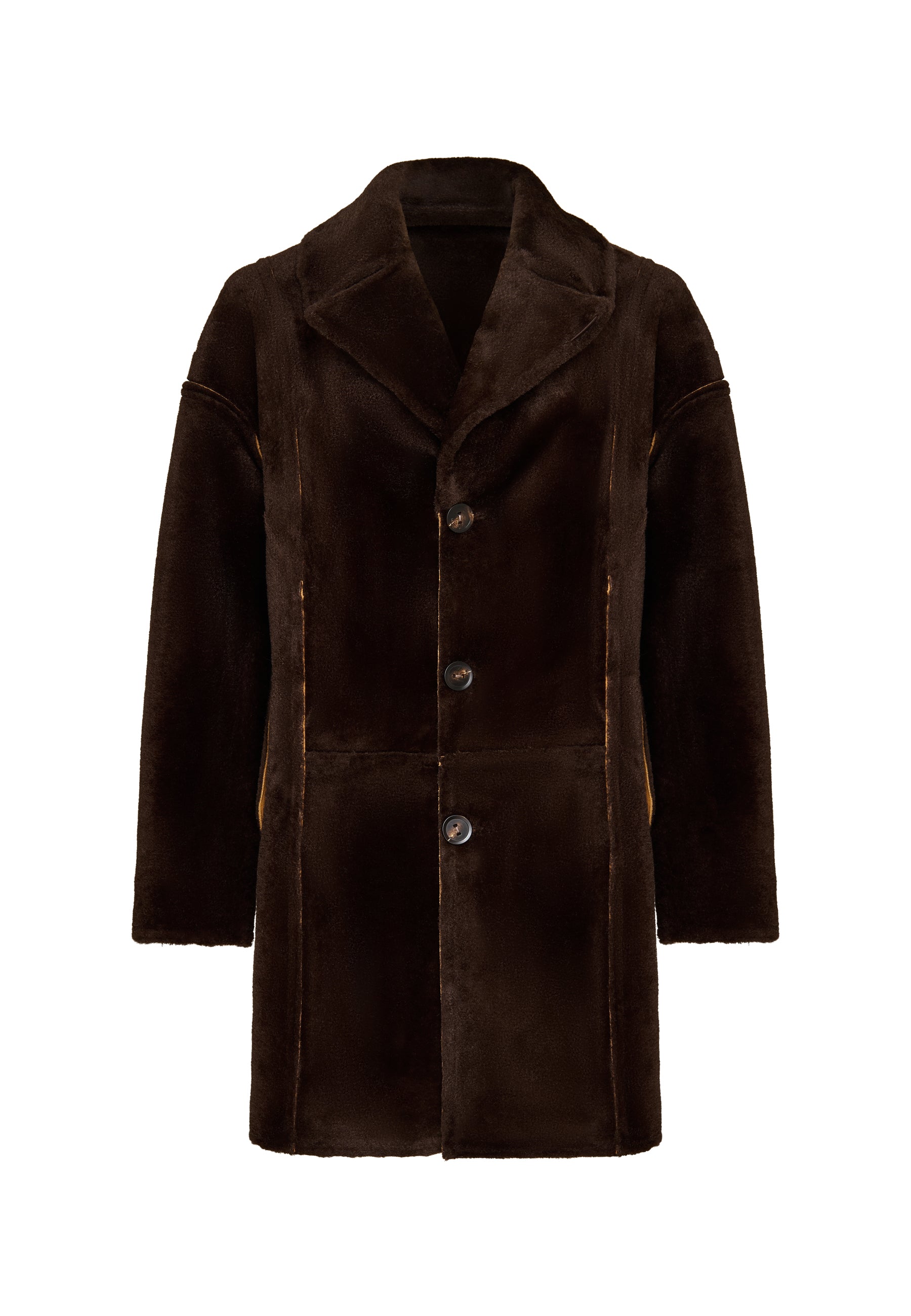 Faux Reversible Shearling Coat with Belt