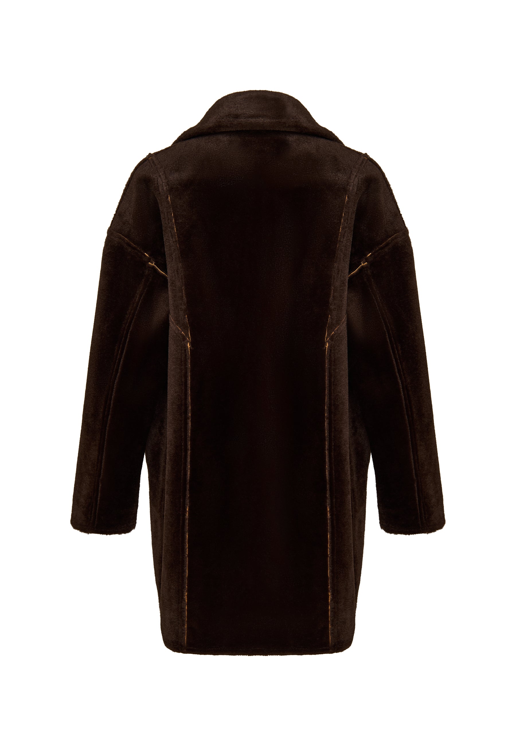 Faux Reversible Shearling Coat with Belt