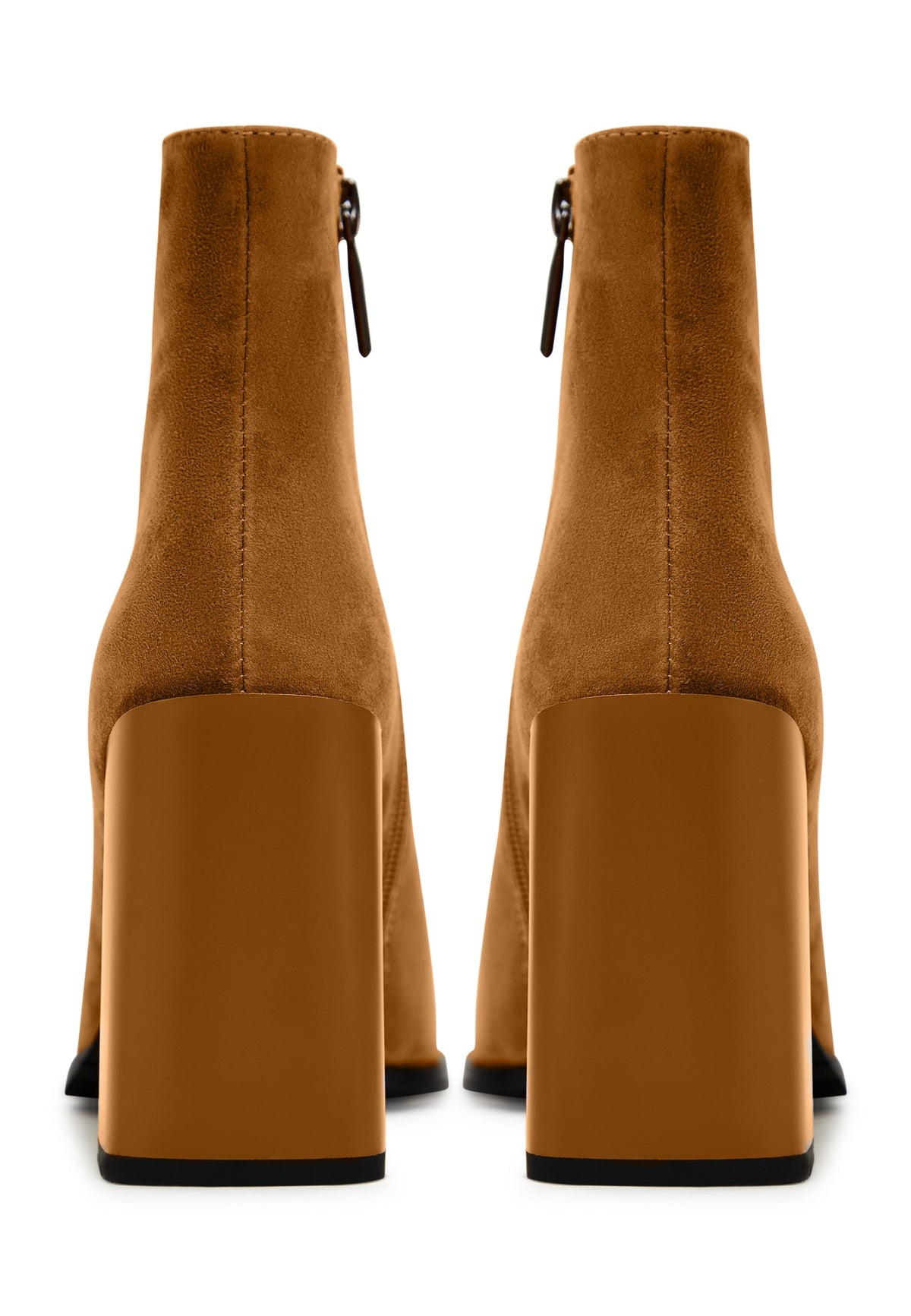 Botines clásicos de piel con tacón en bloque