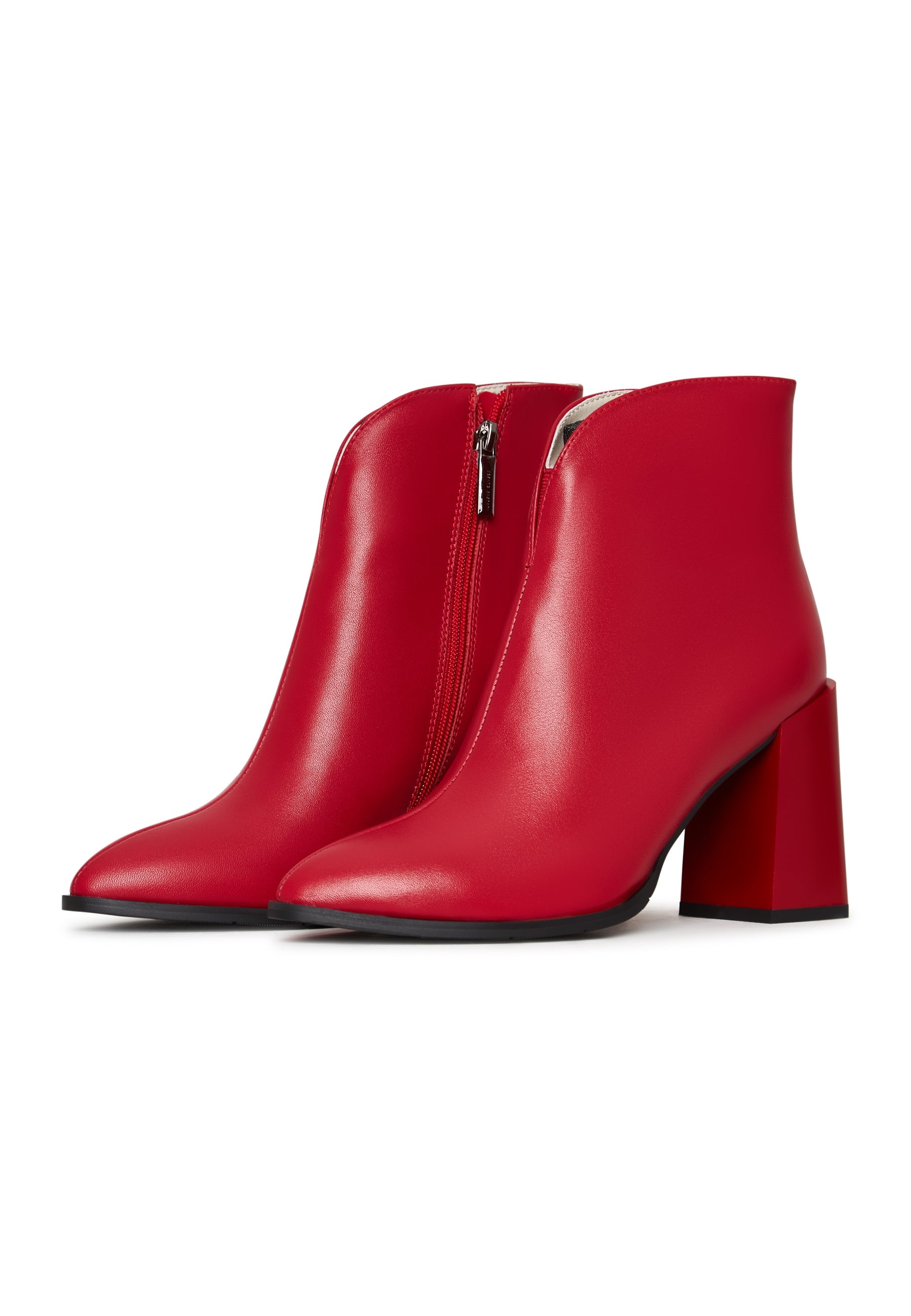 Classic Leather Block Heel Ankle Boots - Cesare Gaspari 