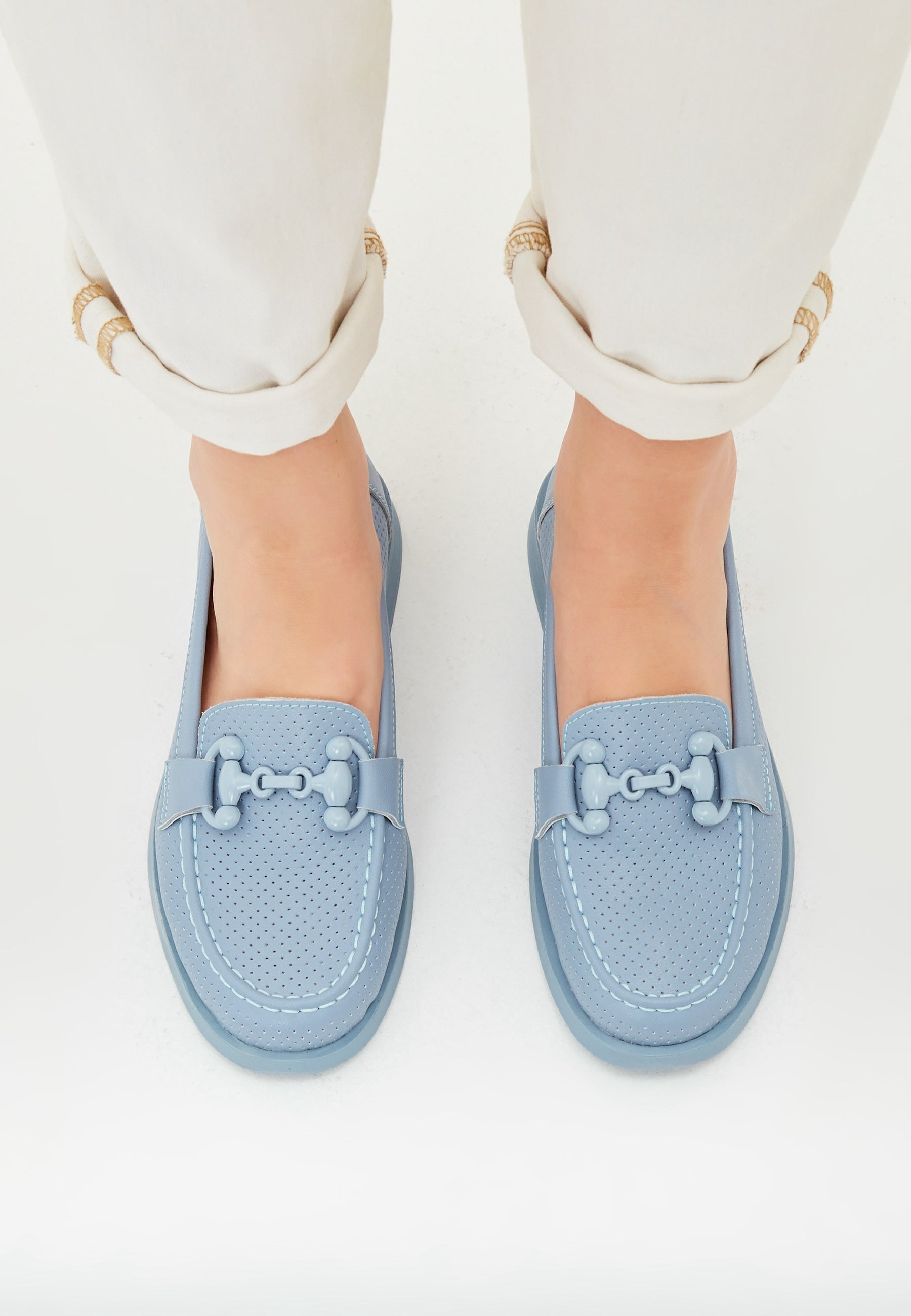 Leather Block Heels Loafers - Cesare Gaspari 