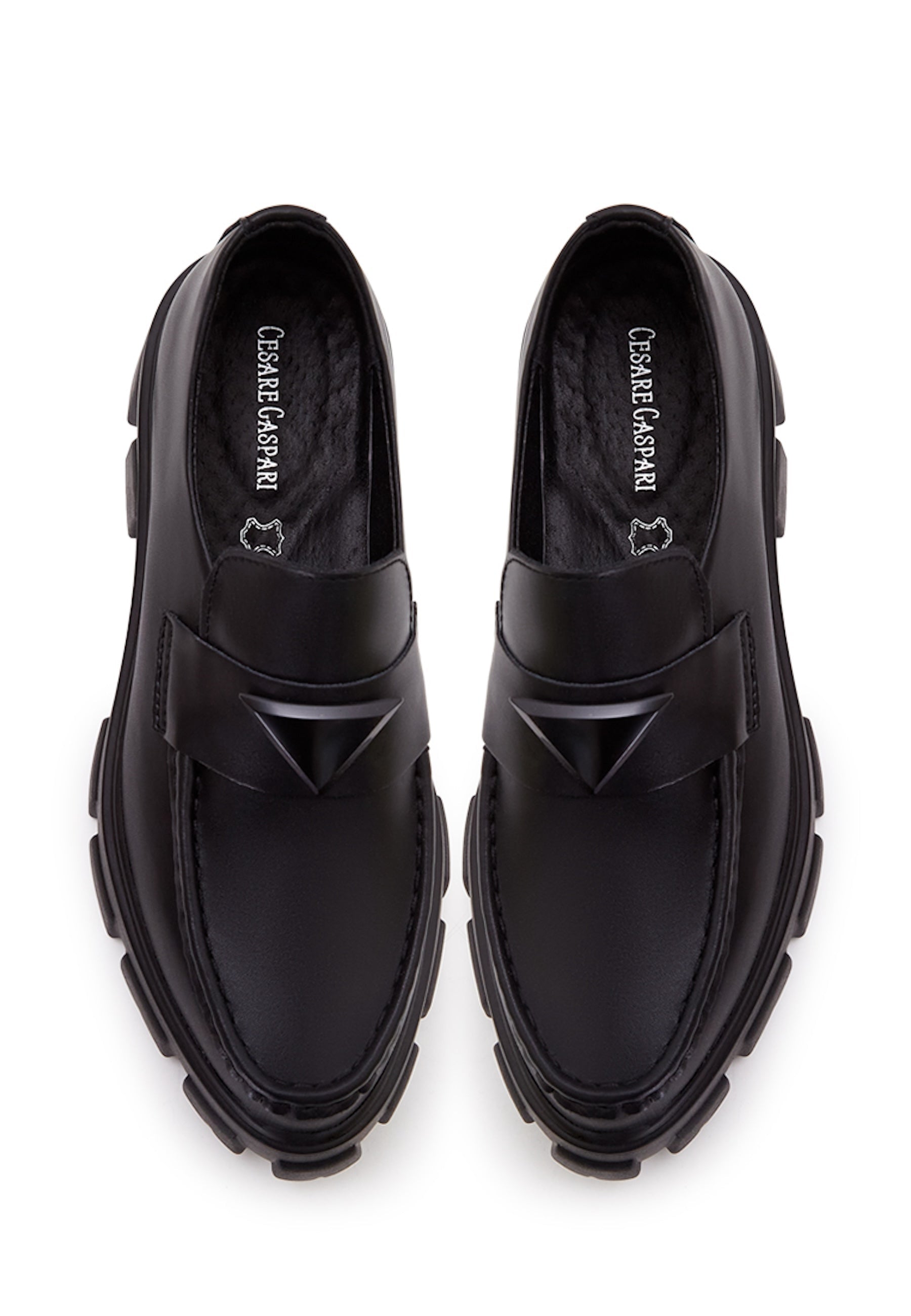 Chunky Leather Platform Loafers - Cesare Gaspari 