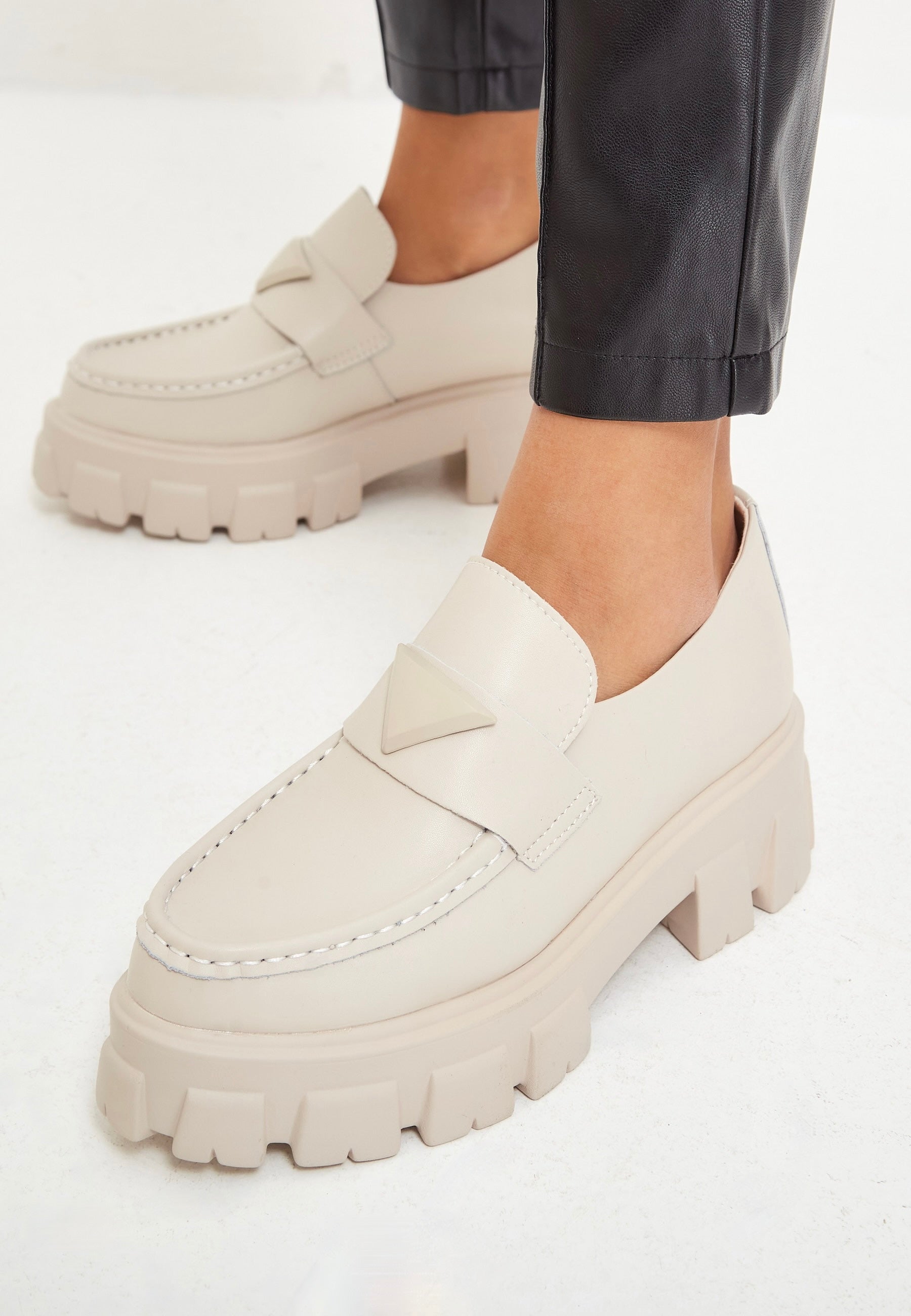 Chunky Leather Platform Loafers - Cesare Gaspari 