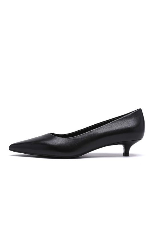 Zapatos de salón de tacón kitten y punta afilada – negro
