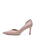 Leather Pointed Pumps - Pink