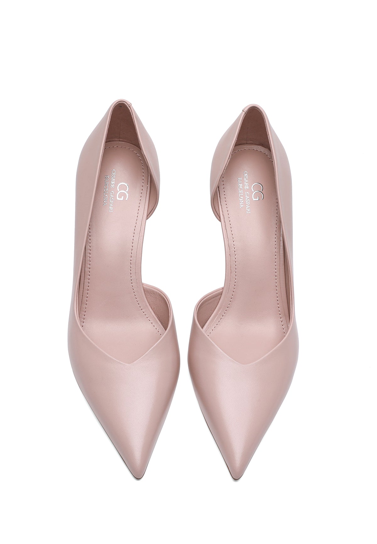 Leather Pointed Pumps - Pink