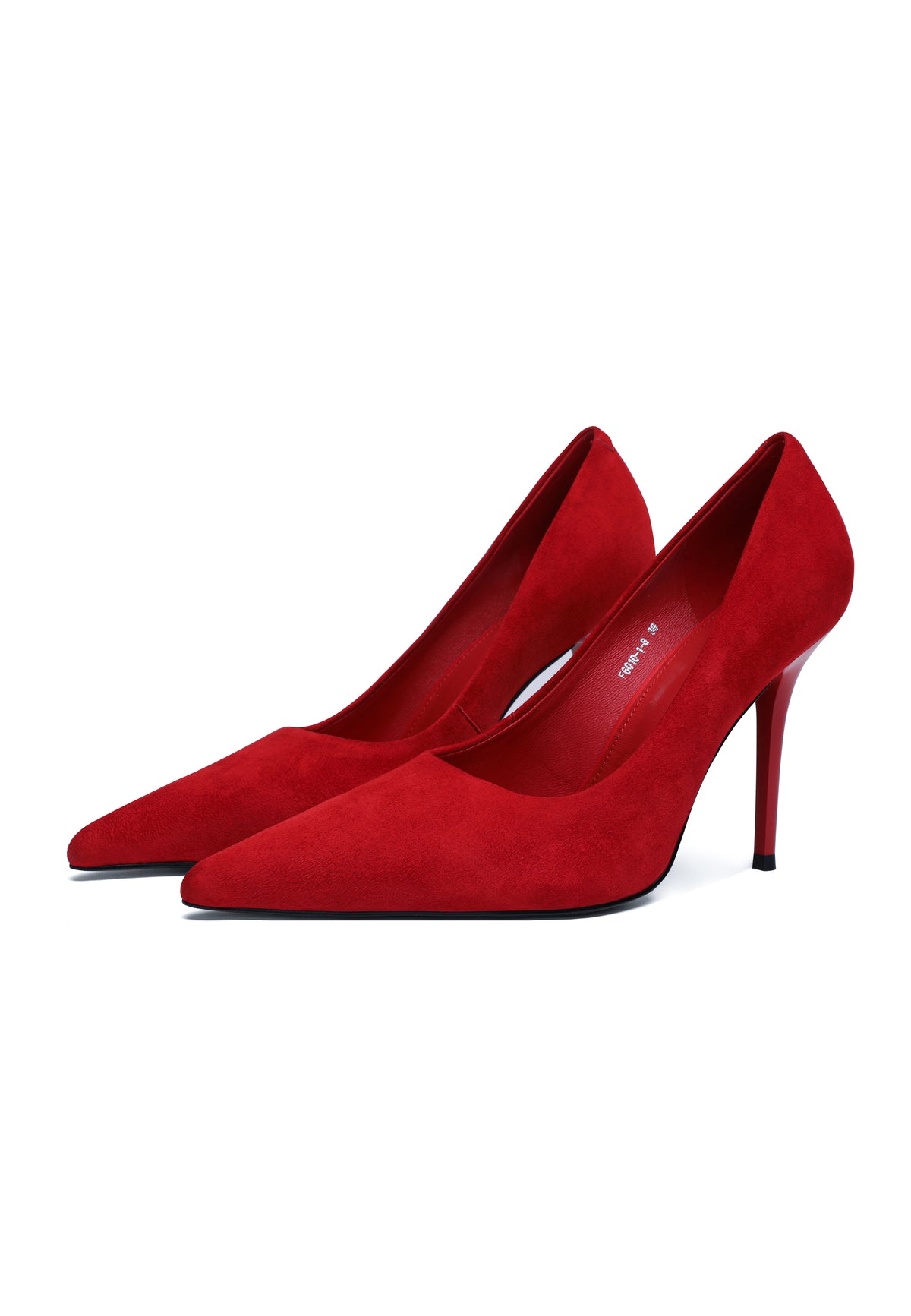 Zapatos de salón de piel con punta – Rojo