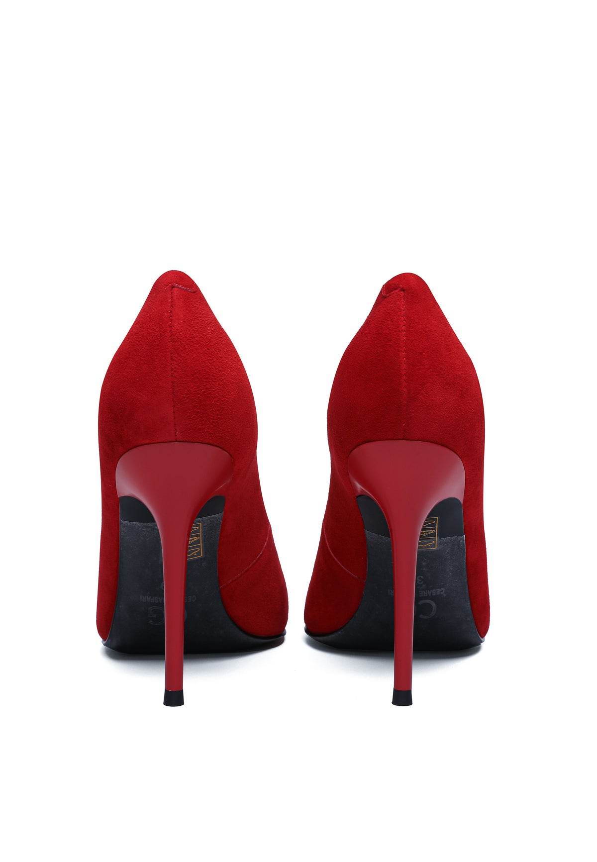 Zapatos de salón de piel con punta – Rojo