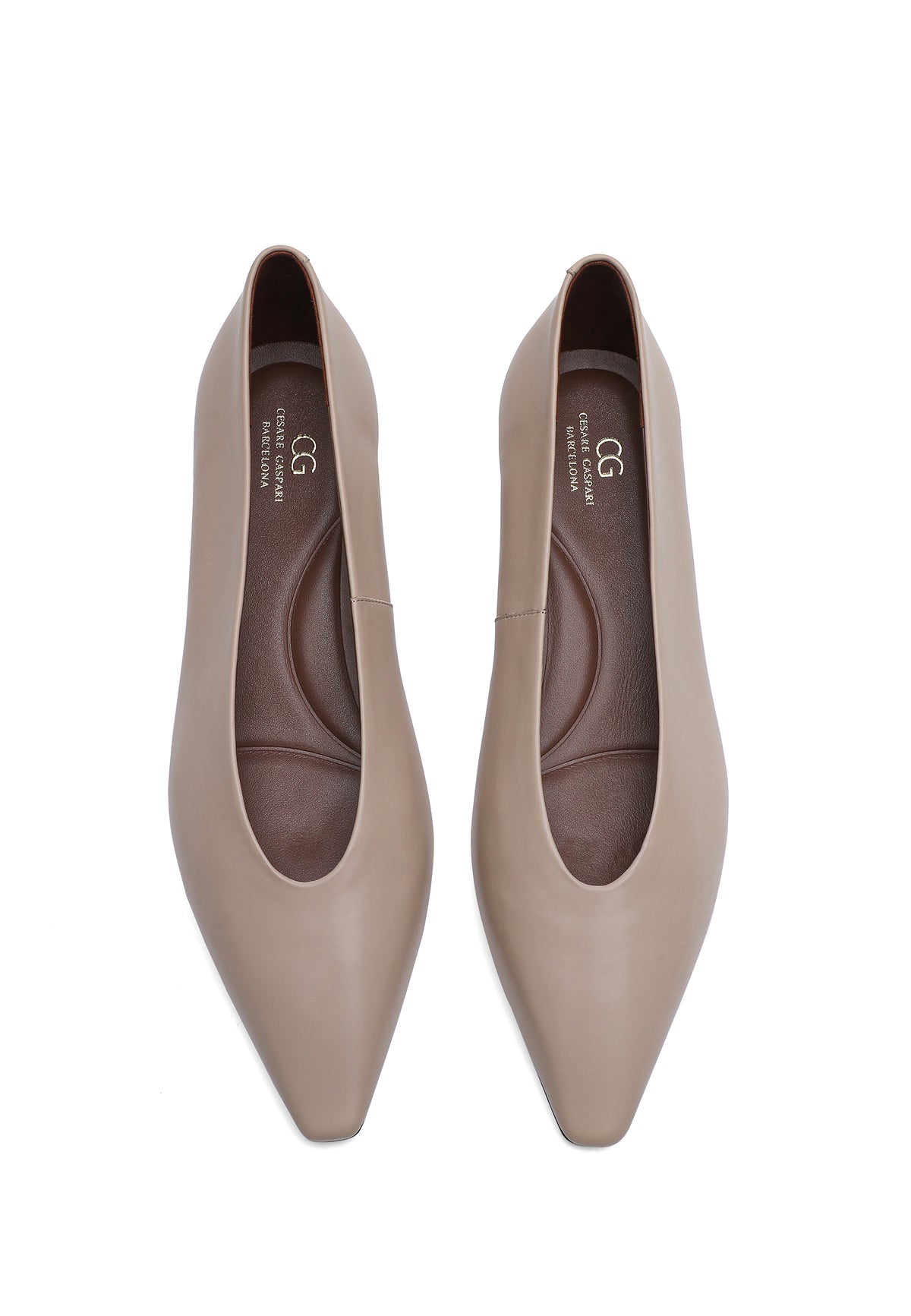 Bailarinas de piel con punta – Gris