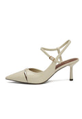 Zapatos slingback de piel con punta y tacón – Milky