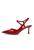 Zapatos slingback de piel con punta – Rojo