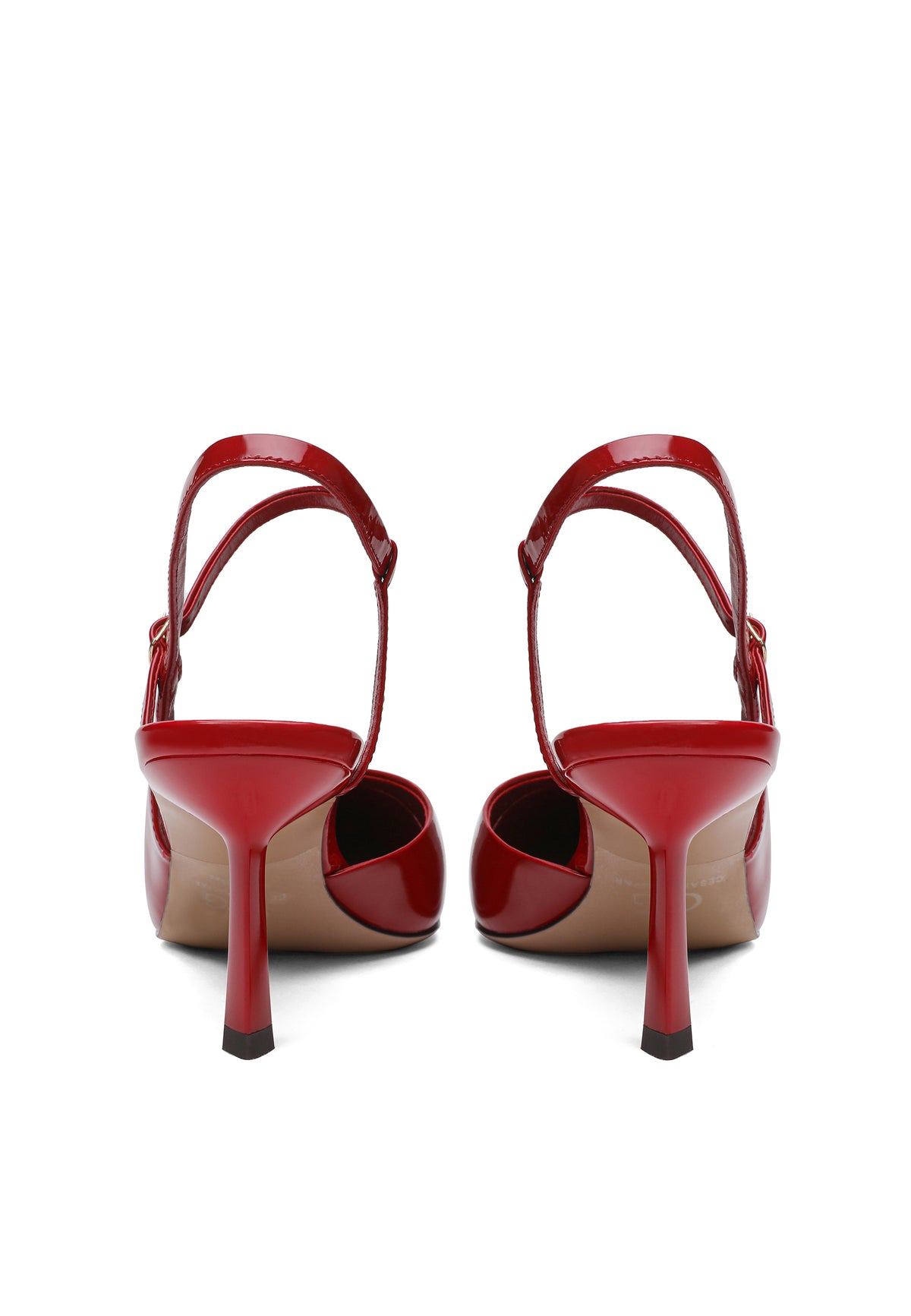 Zapatos slingback de piel con punta – Rojo