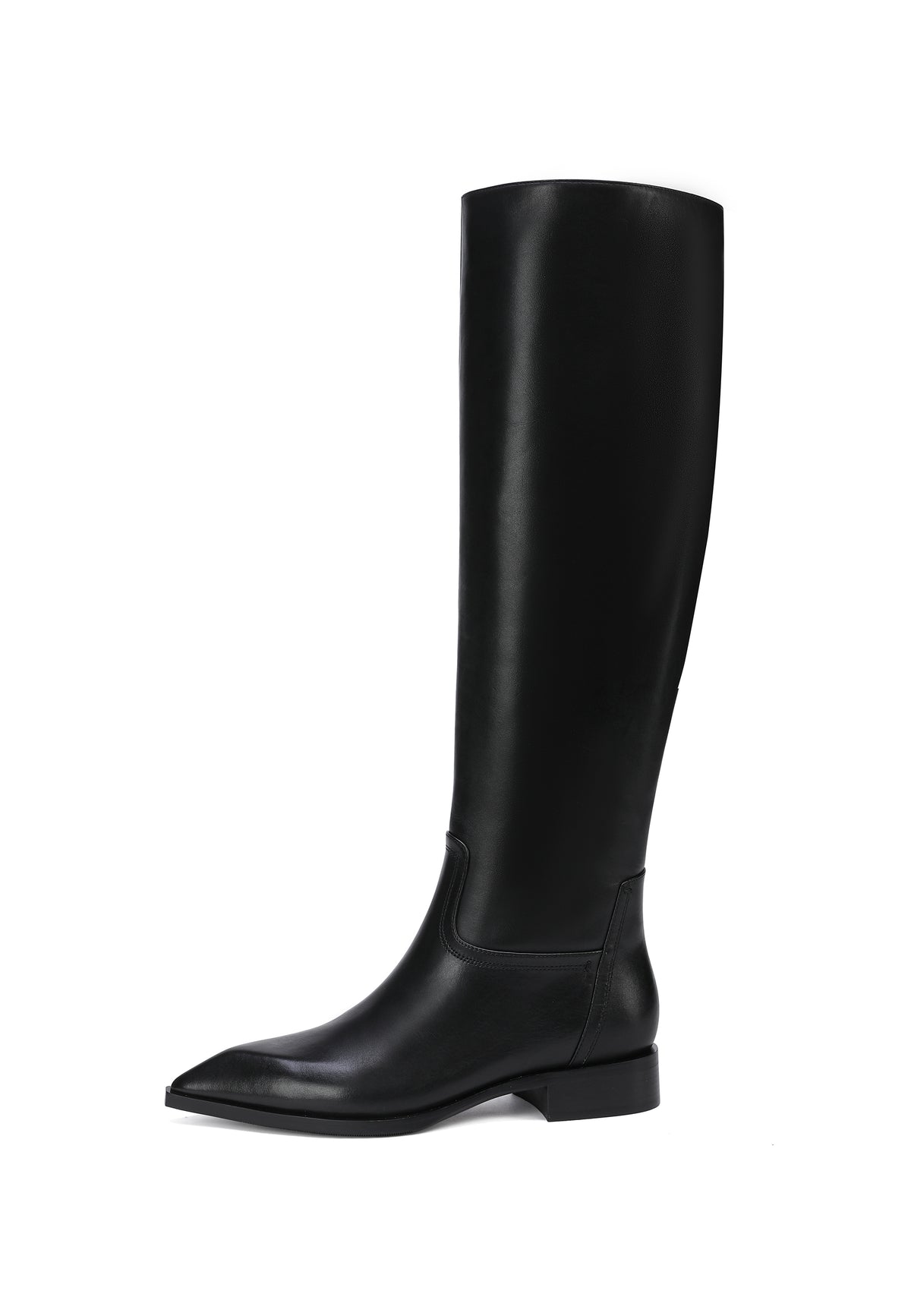 Hohe Stiefel aus Leder mit Blockabsatz
