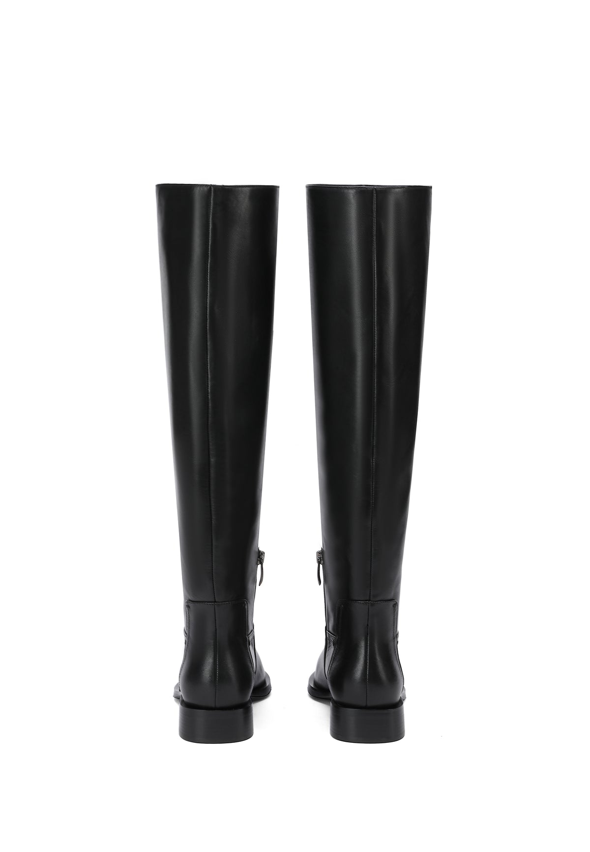 Hohe Stiefel aus Leder mit Blockabsatz