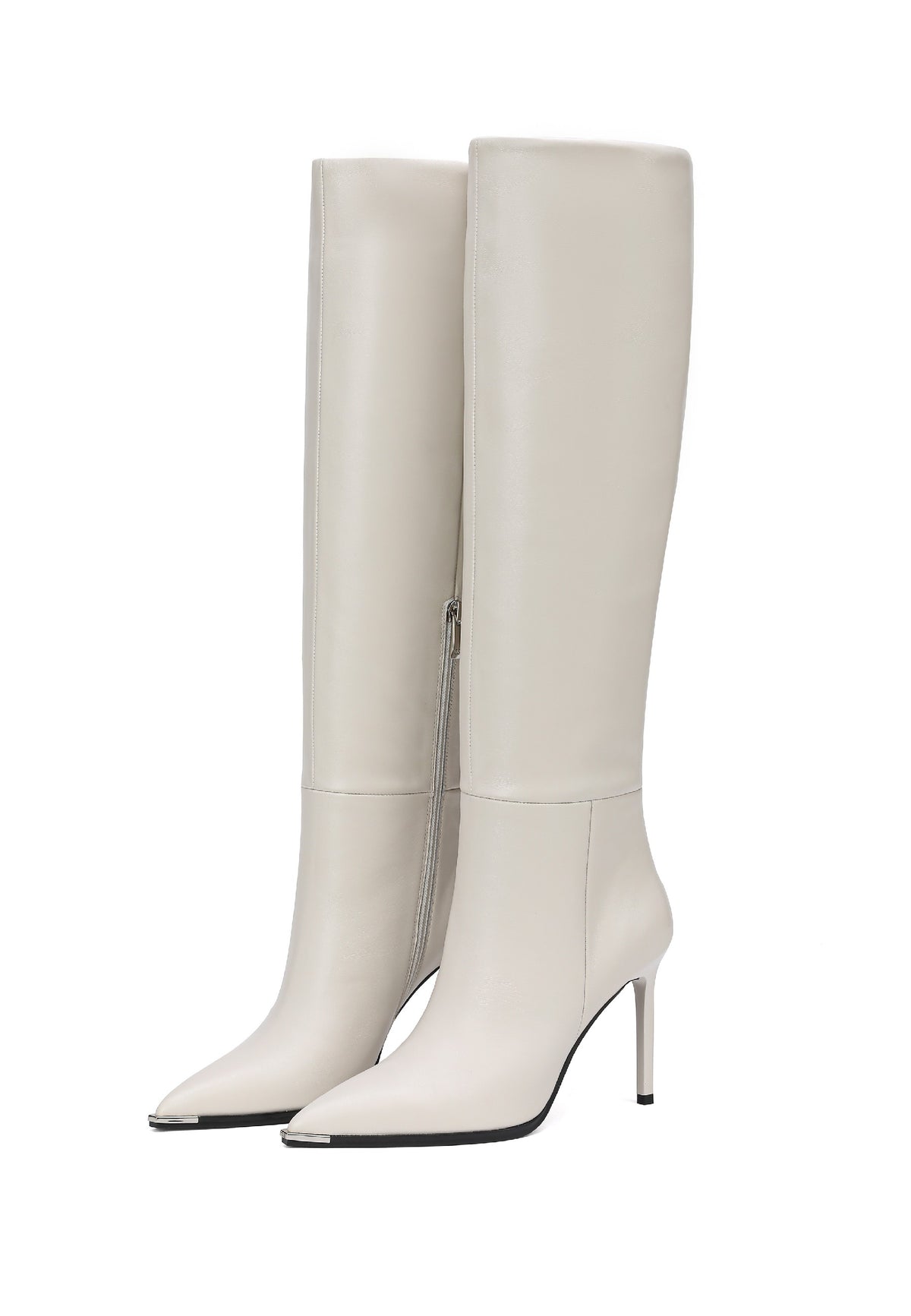 Botas altas Skyline de tacón stiletto – Blanco